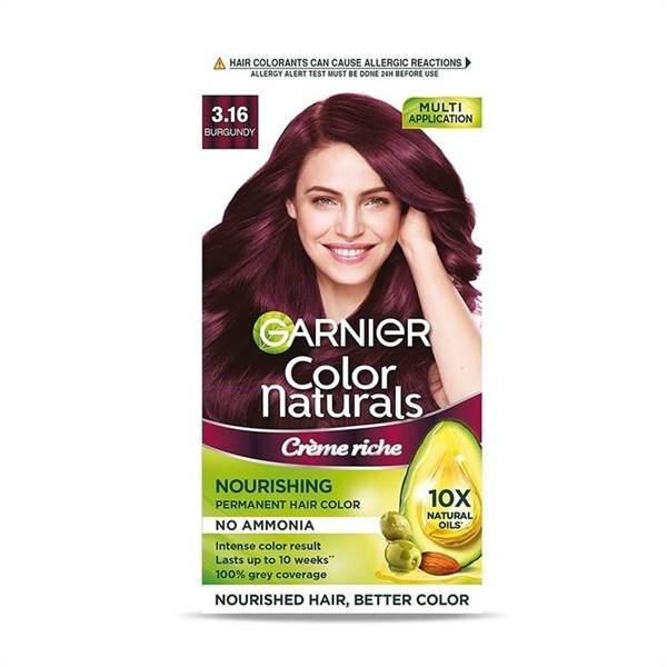 Garnier Color Naturals Creme hair color, Shade 3.16 Burgundy, 70ml + 60g